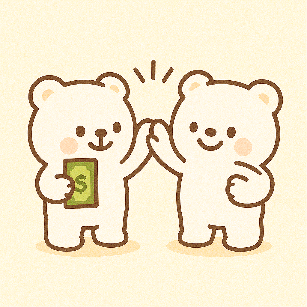 2025년 7월 6일 캐시워크 돈버는 퀴즈 정답 안내하는 귀여운 곰 일러스트 이미지