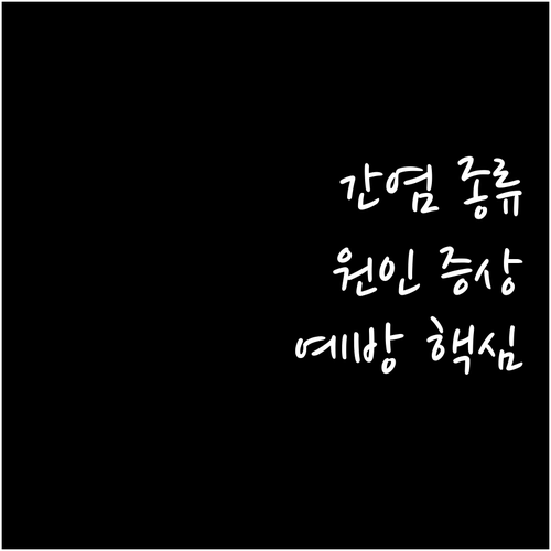 간염 종류별 원인, 증상, 예방 핵심