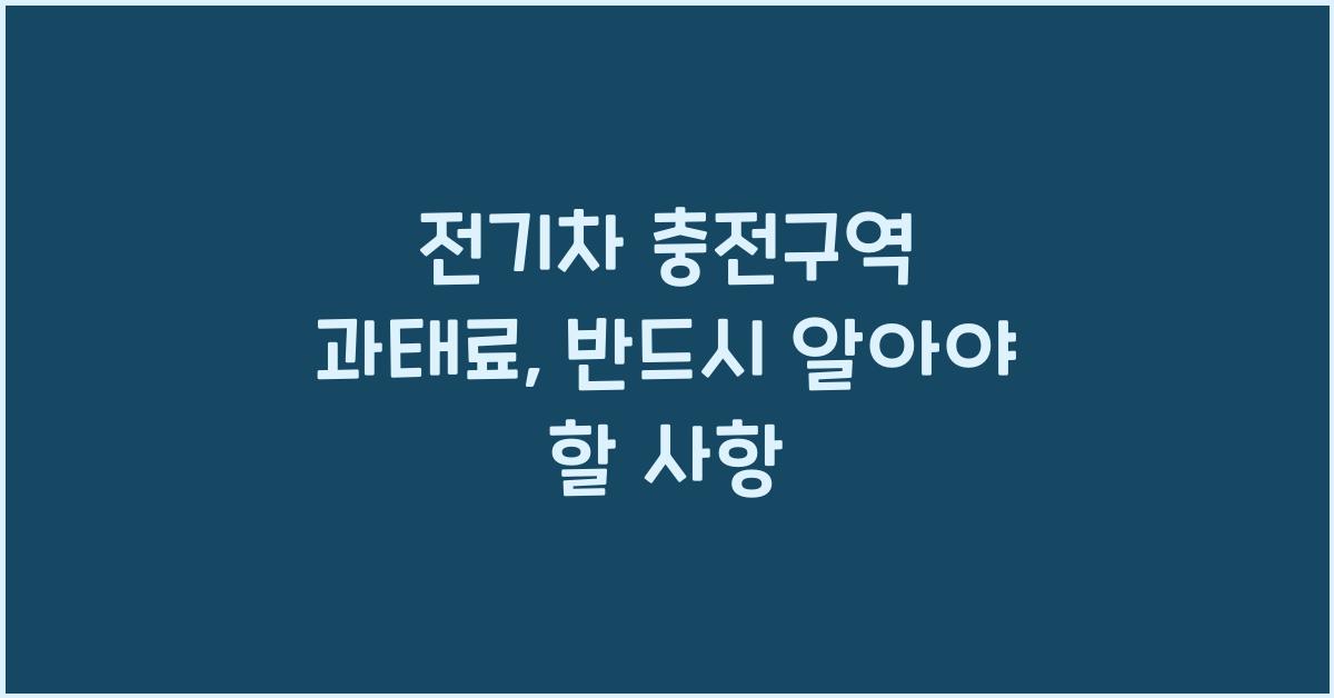 전기차 충전구역 과태료