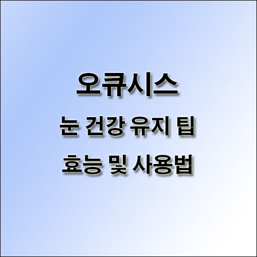 오큐시스-눈-건강-유지-팁-효능-및-사용법