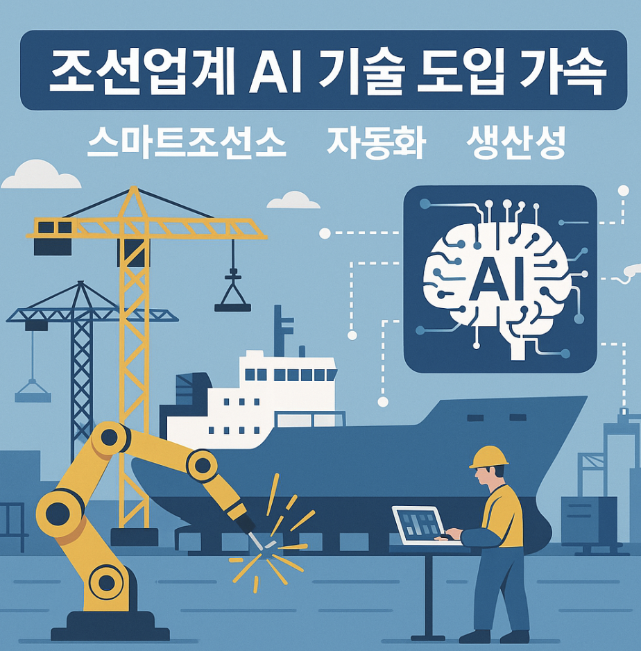 조선업계, AI 기술 도입 가속 (스마트조선소, 자동화, 생산성)