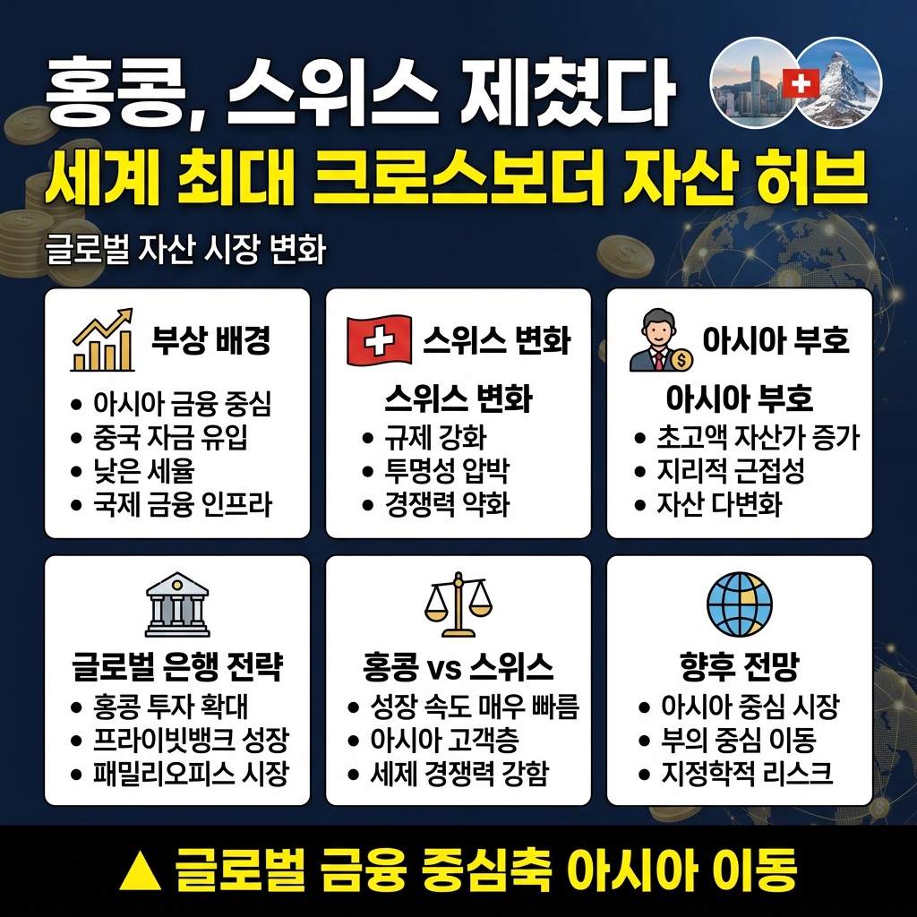 홍콩, 스위스를 제치고 세계 최대 크로스보더 자산 허브로 부상
