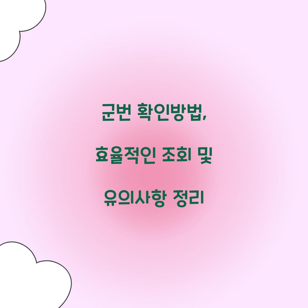 군번 확인방법