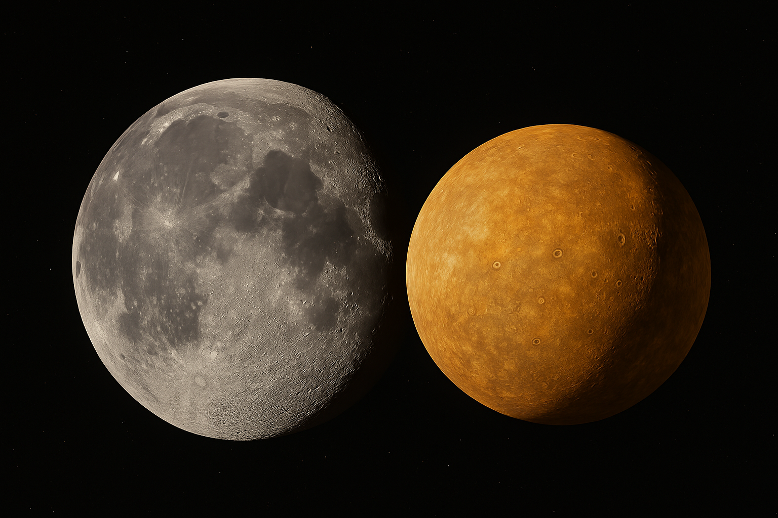 달과 수성 비교 이미지