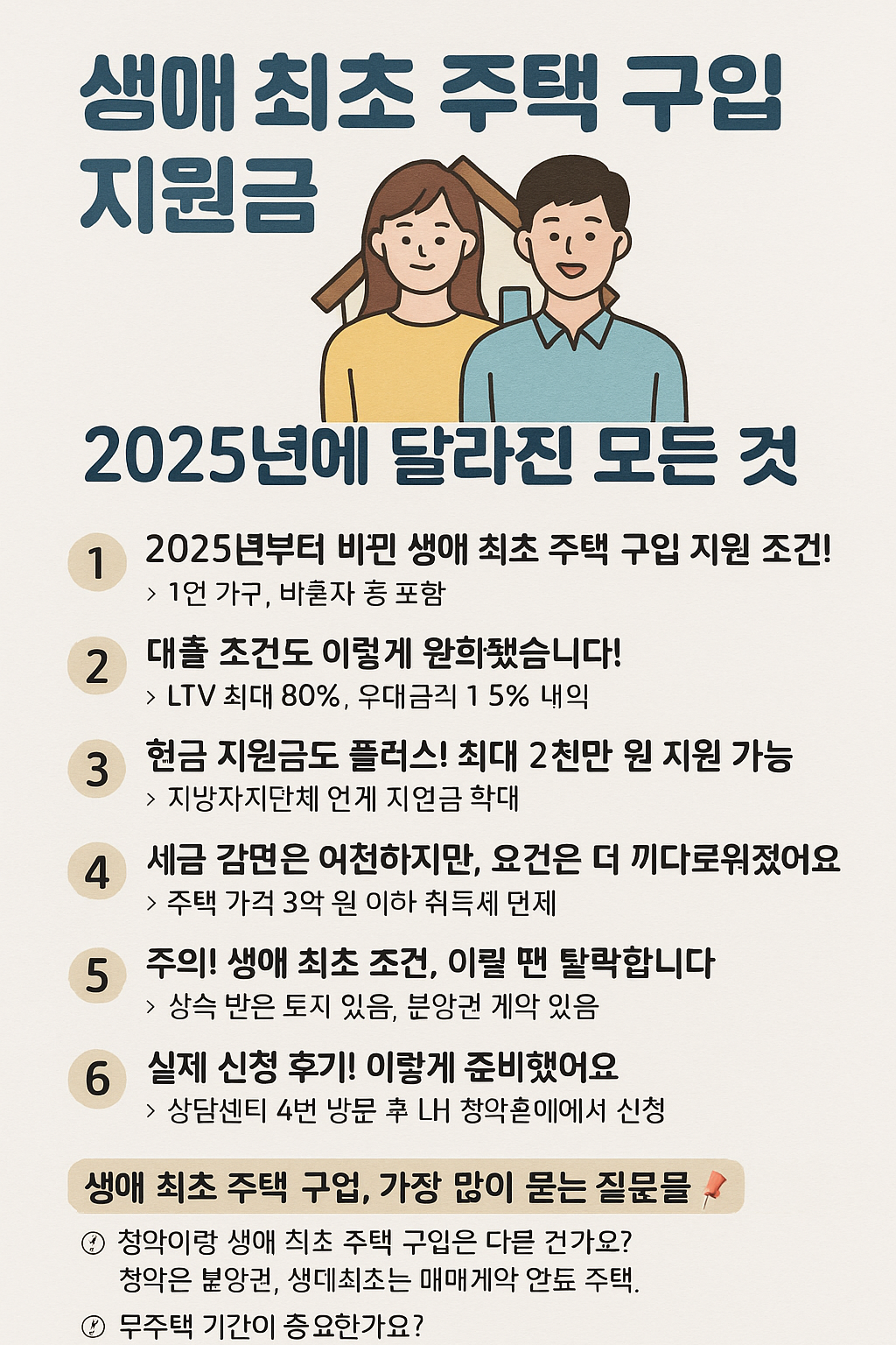 생애 최초 주택 구입 지원금, 2025년에 달라진 모든 것