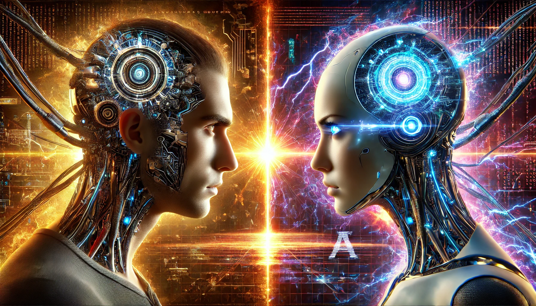 AI vs 인간이 떠오르는 이미지