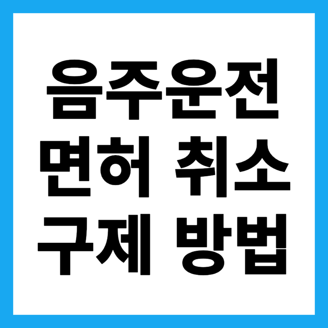음주운전 면허 취소 구제 방법