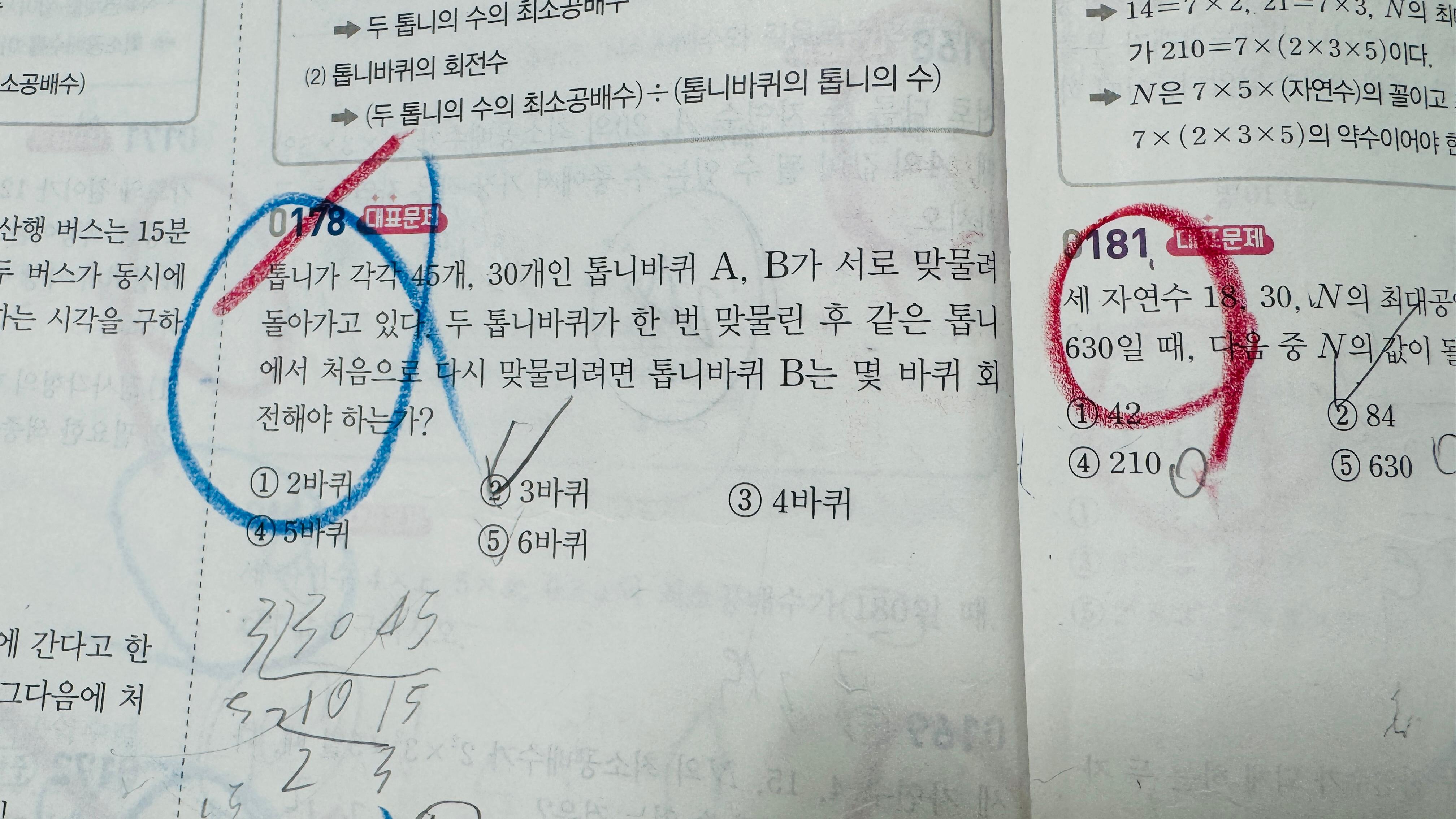 중1 수학 소인수분해 활용 톱니바퀴 타일 문제 초등 연계