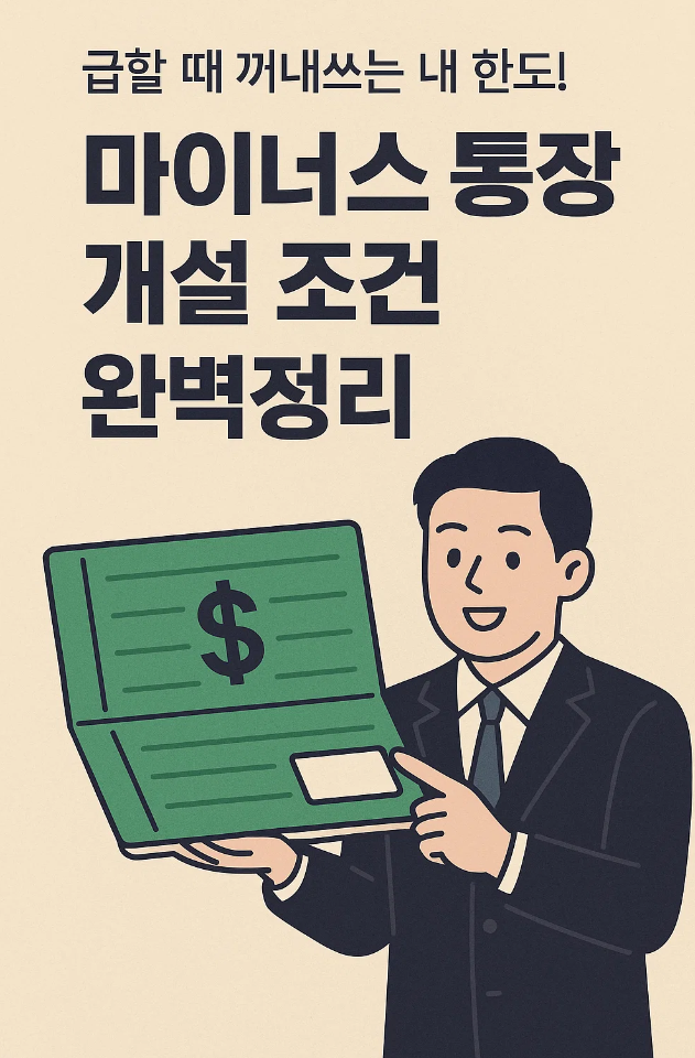 급할 때 꺼내쓰는 내 한도! ‘마이너스 통장 개설 조건’ 완벽정리
