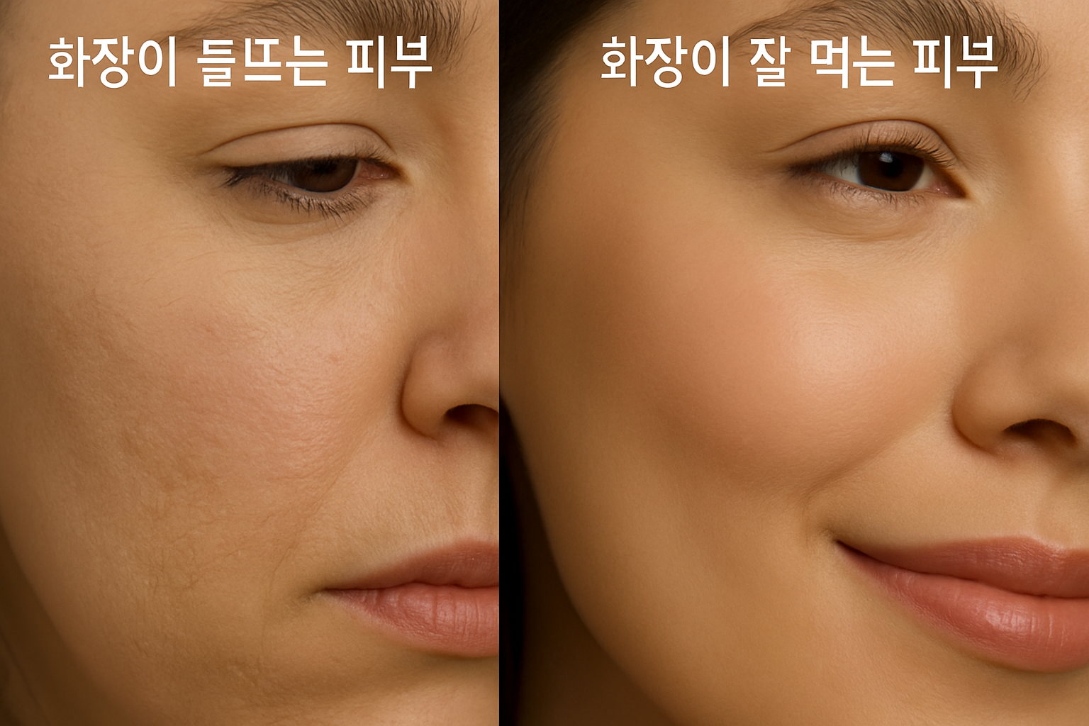 화장이 들뜨는 피부와 화장이 잘 먹는 피부