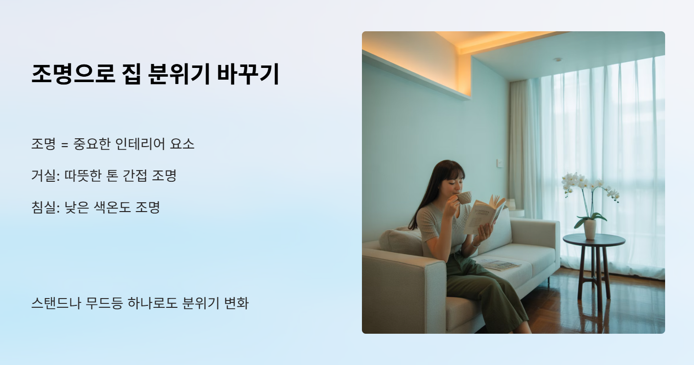 조명으로 집 분위기 바꾸기