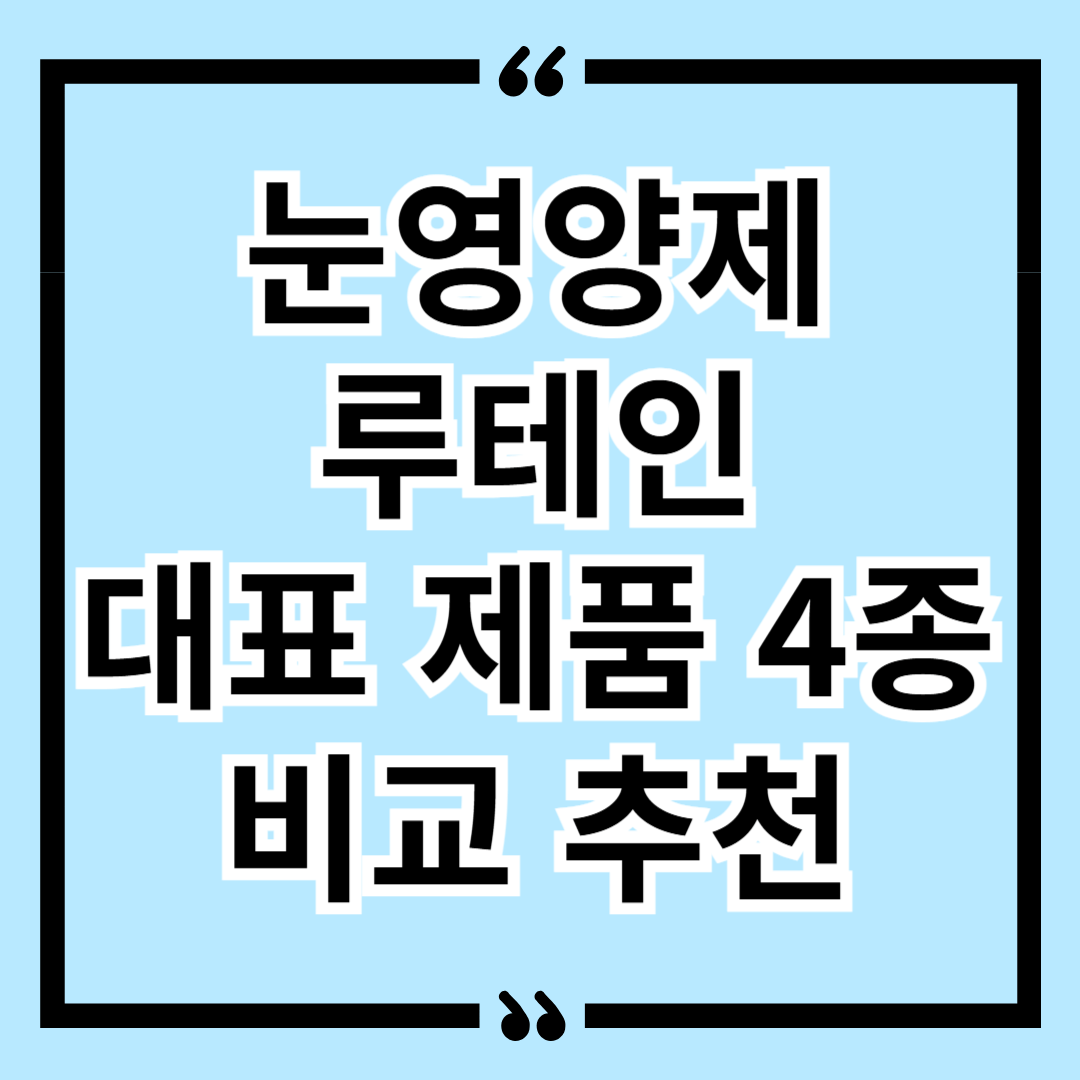 눈영양제 루테인 대표 제품 4종 비교 추천