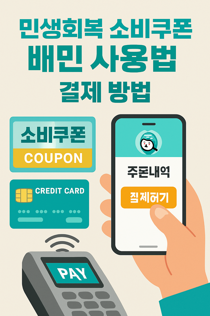 민생회복 소비쿠폰 배민(배달의민족) 사용법, 결제 방법