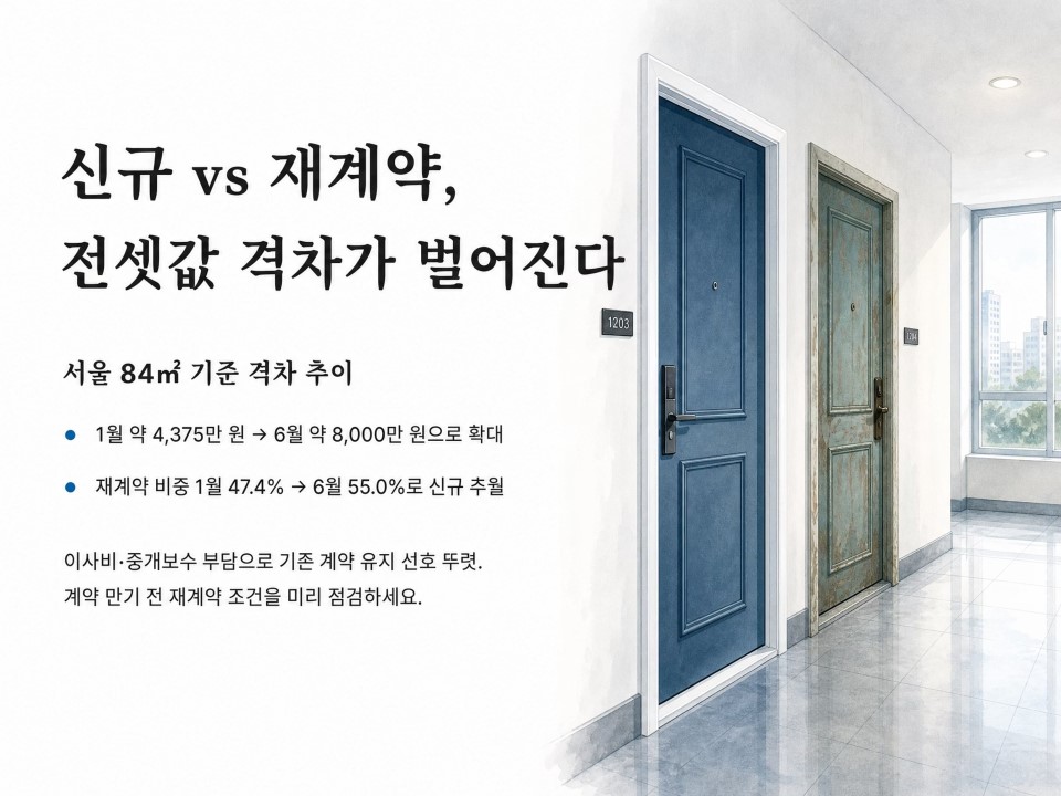 1. 신규 vs 재계약, '전셋값 격차'가 벌어진다