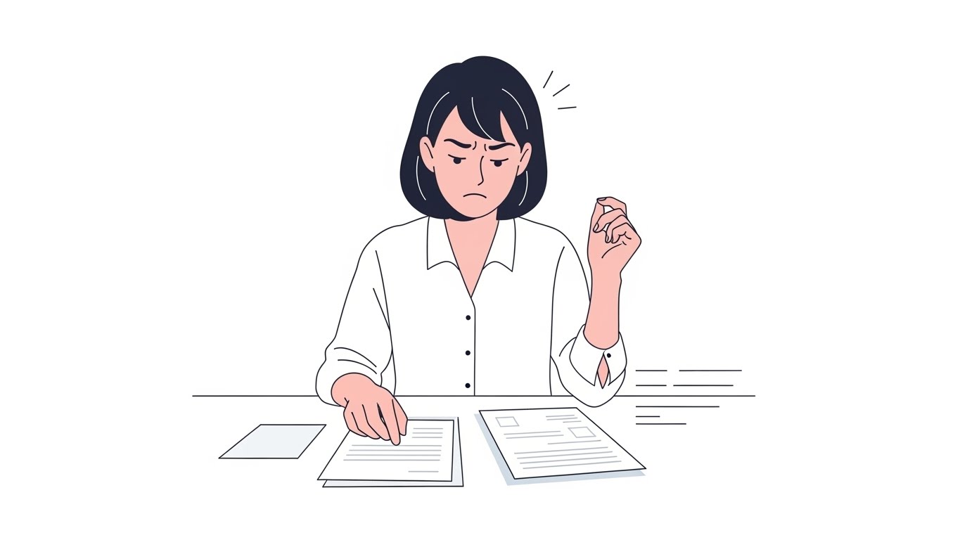 여성이 자격 서류를 펼쳐두고 조건을 확인하는 장면, 여성창업지원금은 신청 전에 대상 조건을 먼저 점검해야 합니다.