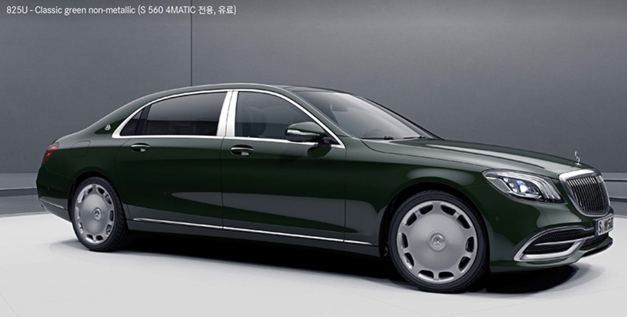 벤츠 마이바흐 색상코드 Classic Green non-metallic( 색상코드 :  825)