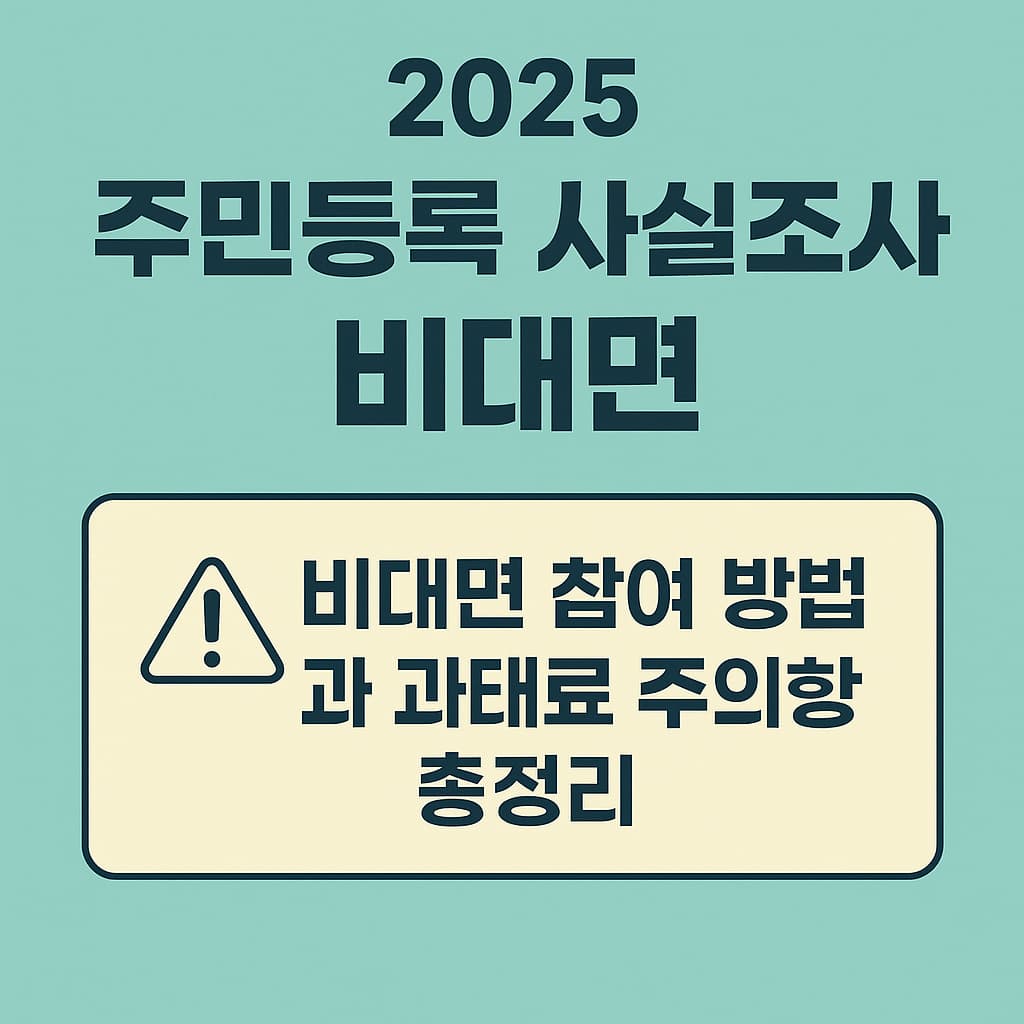 2025년 주민등록 사실조사 비대면