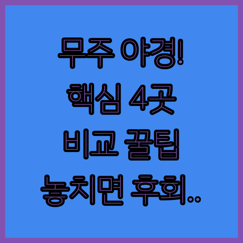 무주 적상면 방이리 야경 스팟 4곳 ..