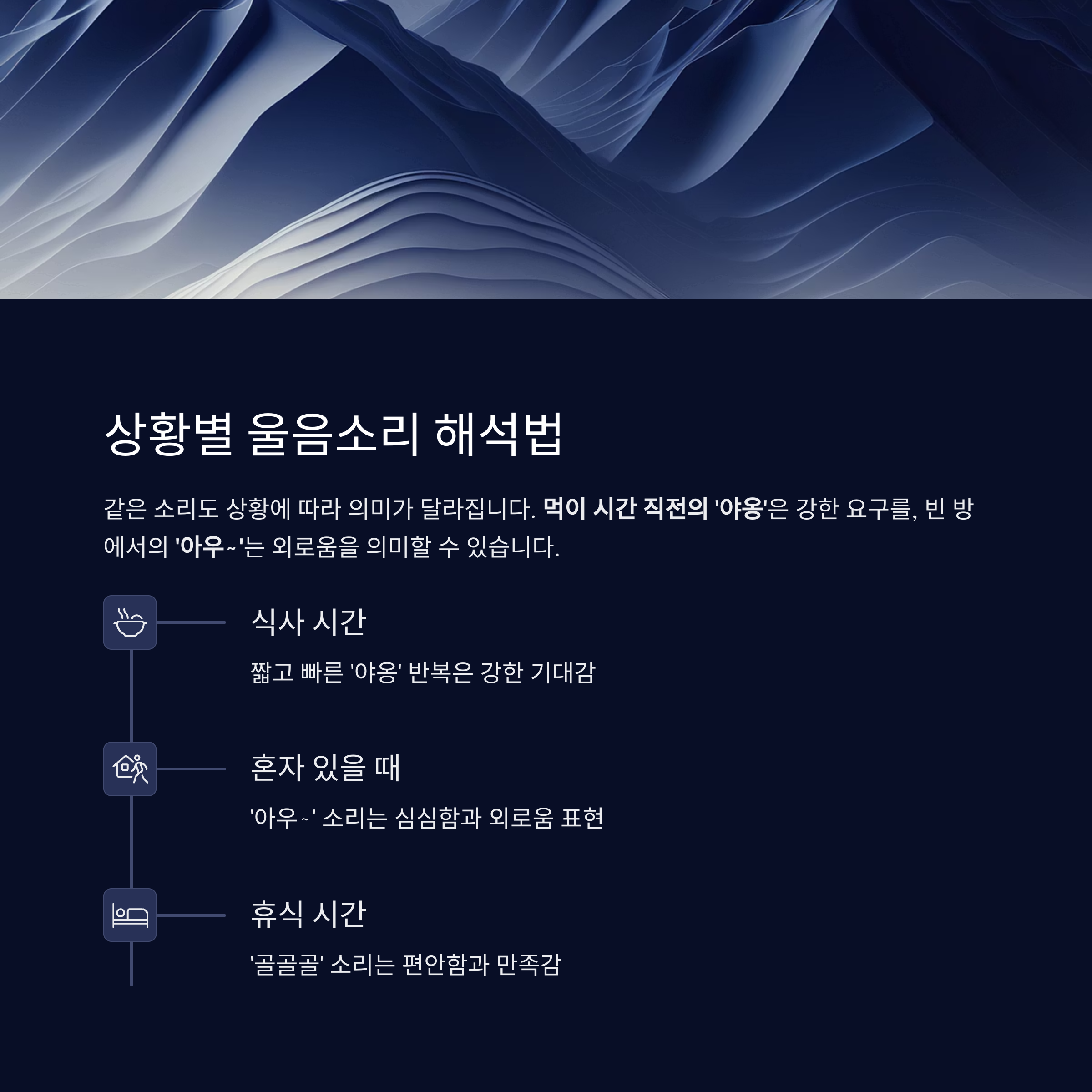 상황별 울음소리 해석