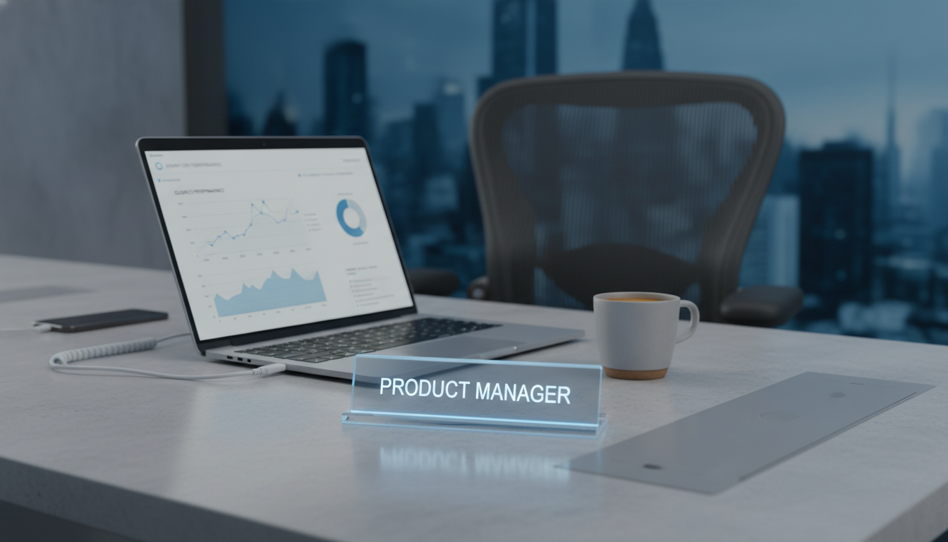 나는솔로 31기 현숙의 실제 직업인 글로벌 IT 기업 프로덕트 매니저(PM)를 상징하는 모던한 오피스 책상 이미지