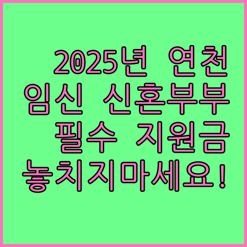 2025년 연천군 임산부 신혼부부 건..