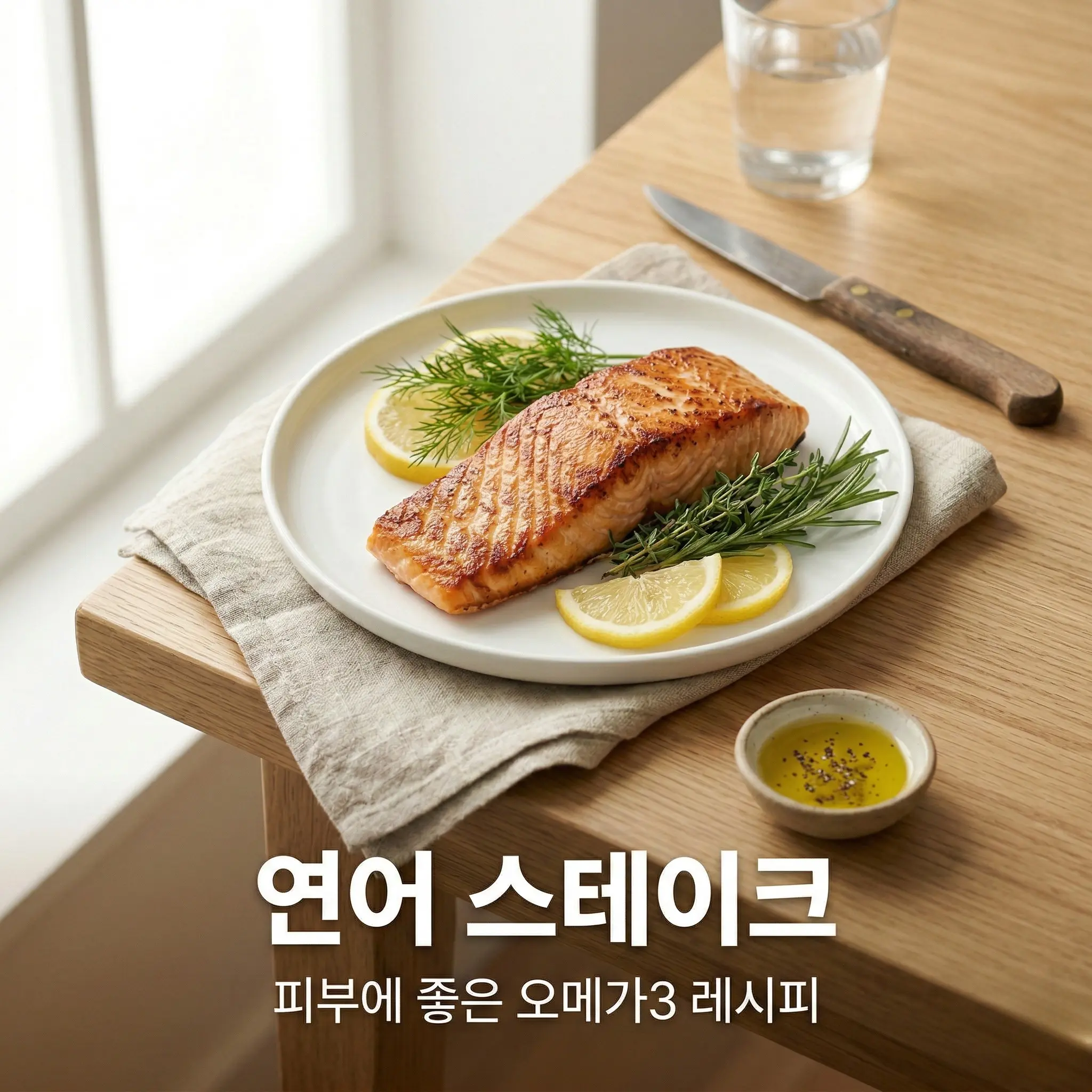 연어 스테이크 여성 건강 레시피 — 오메가3 풍부한 피부 건강 메인 요리