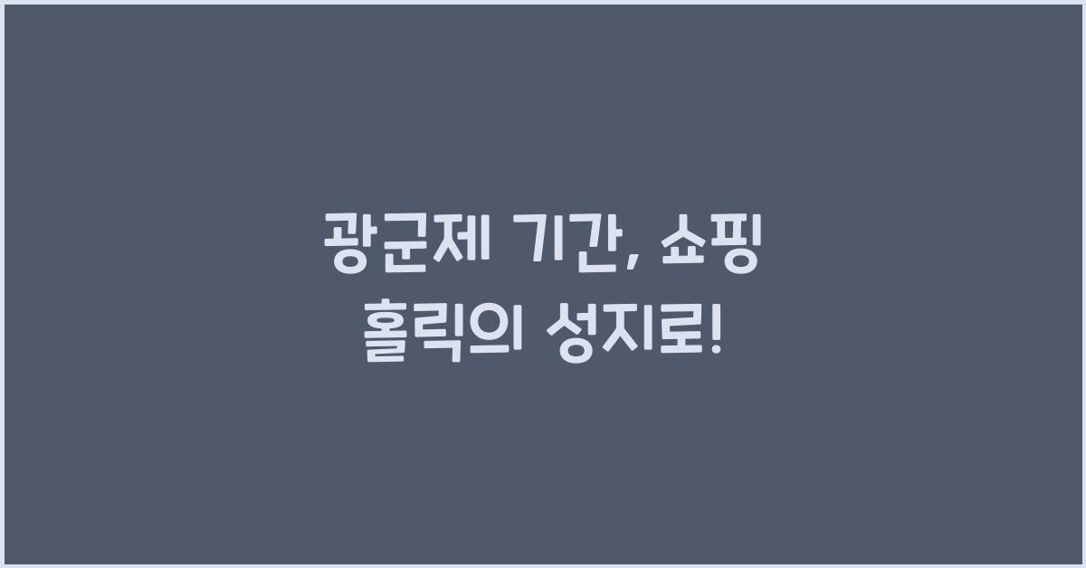 광군제 기간
