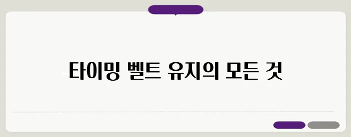 타이밍 벨트 교환시기 이보다 자세히 설명할순없다