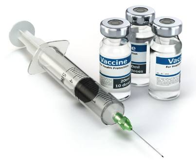 주사기와 백신.