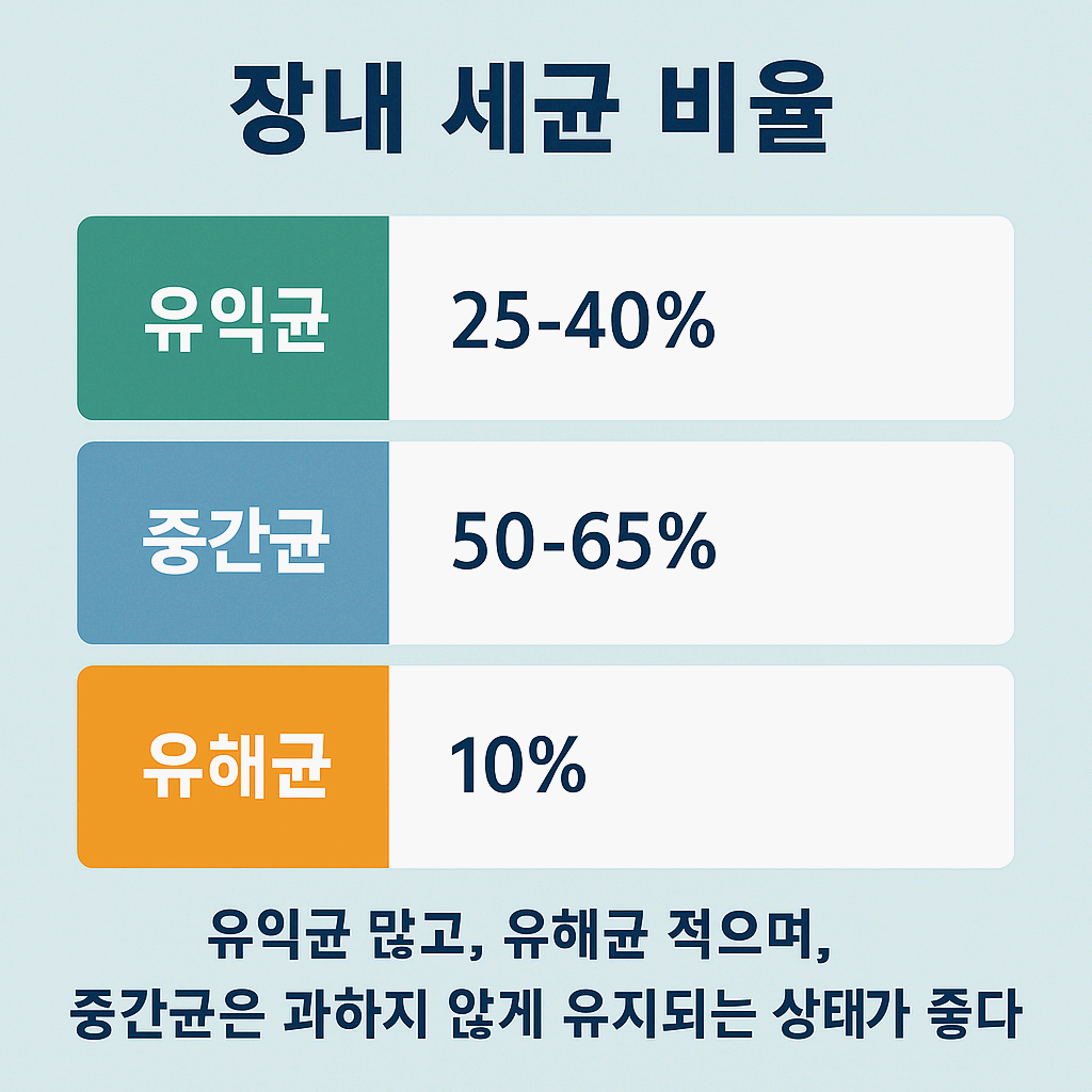 장내 세균 비율 요약 도식화 인포그래픽