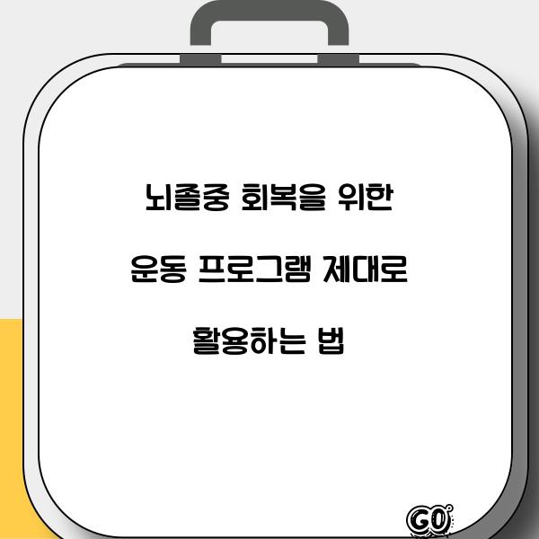 뇌졸중 회복을 위한 운동 프로그램