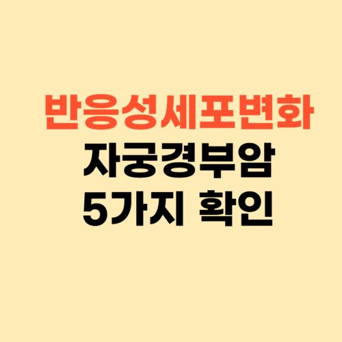 반응성세포변화 ❘ 자궁경부암 검사 결과 5가지 확인하기