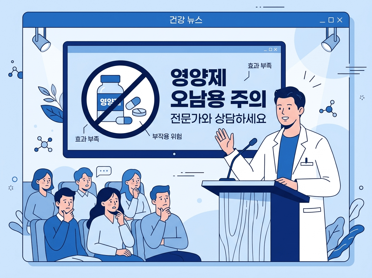 알부민 영양제 논란 뉴스 화면 일러스트레이션