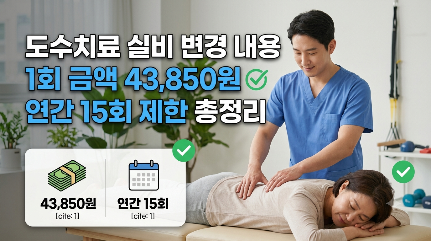 도수치료 실비 변경 내용 1회 금액 횟수 제한