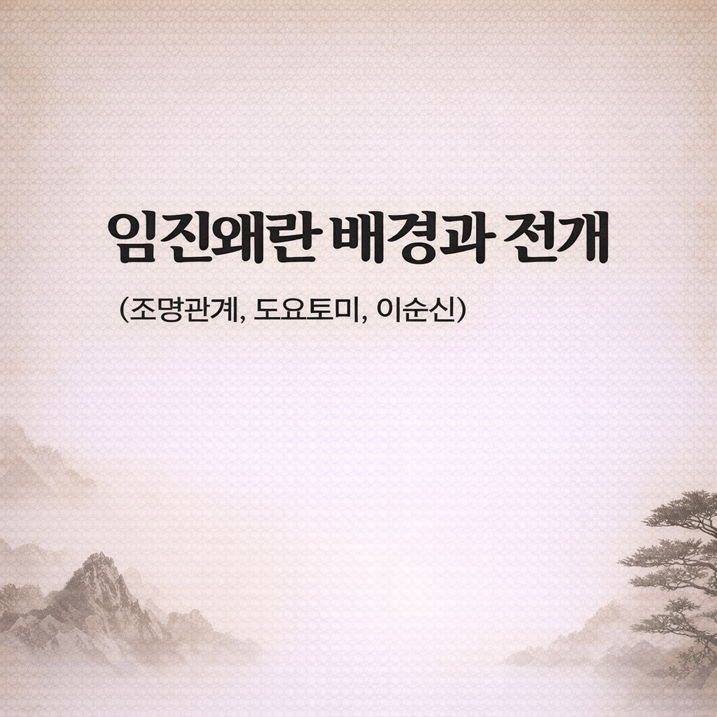 임진왜란 배경과 전개 (조명관계, 도요토미, 이순신)