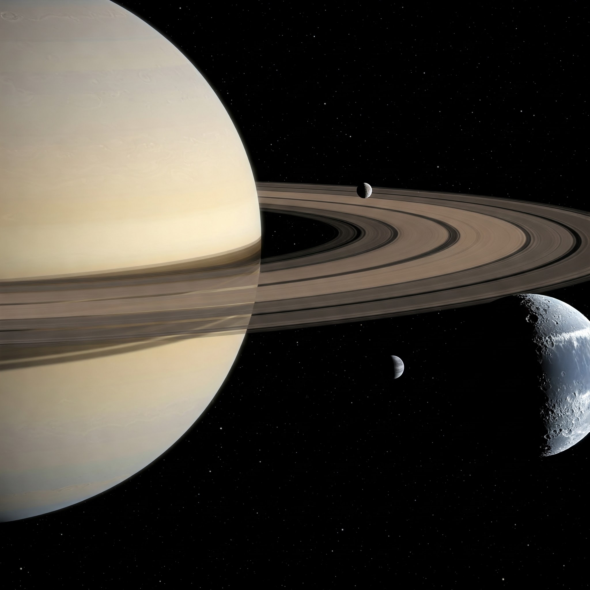 장엄한 얼음 고리의 향연: 토성과 그 신비로운 위성들의 세계