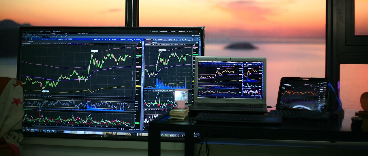 모니터에 보이는 주식차트