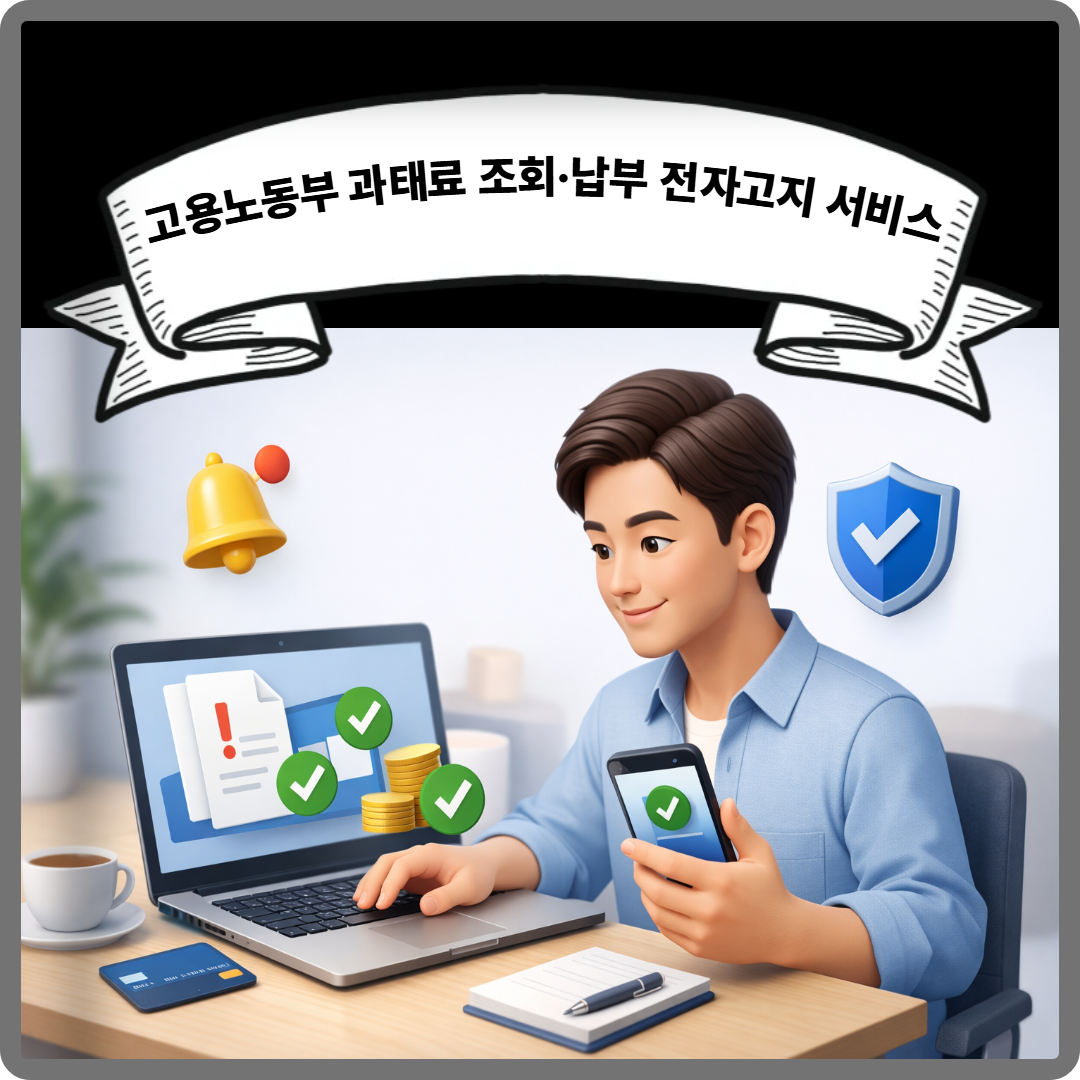 고용노동부 과태료 조회·납부 전자고지 서비스 이미지