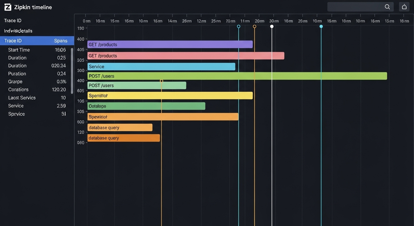 zipkin trace 시각화 화면