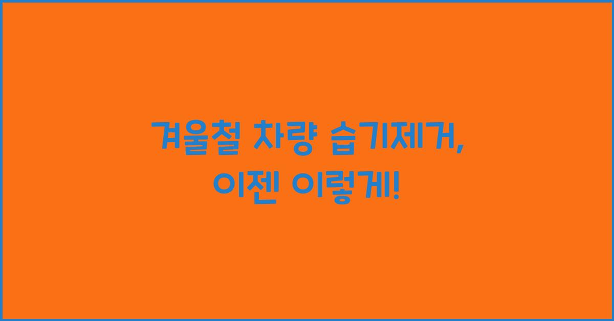 겨울철 차량 습기제거