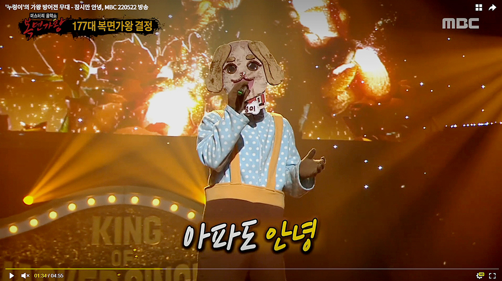 MBC 복면가왕 누렁이 정홍일의 '잠시만 안녕'