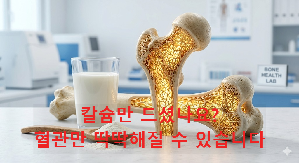 뼈의 강도와 밀도를 개선하는 MBP 단백질과 비타민 K2 원리 이미지
