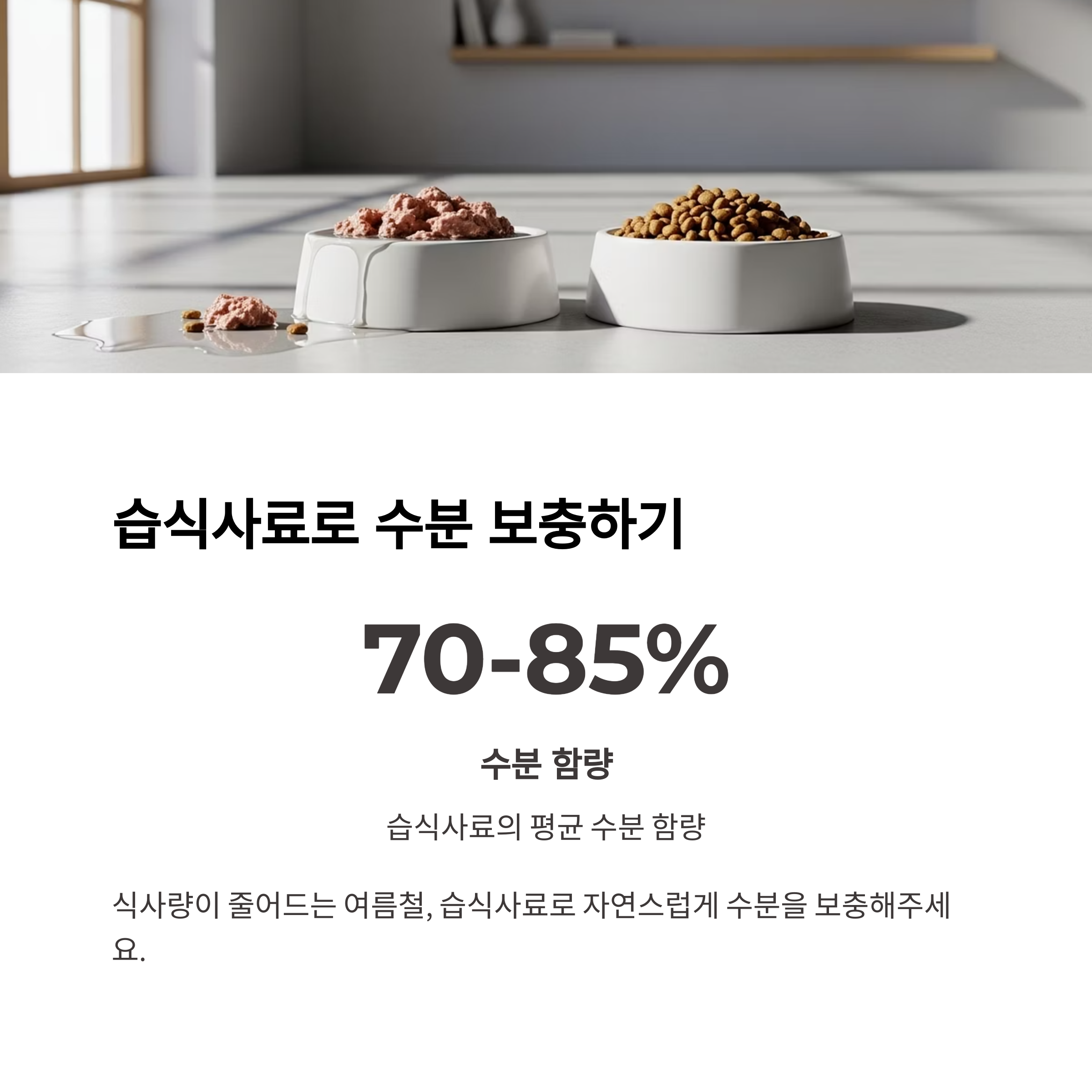 습식사료로 수분 보충하기