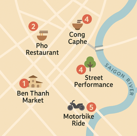 호치민 여행 지도 사진