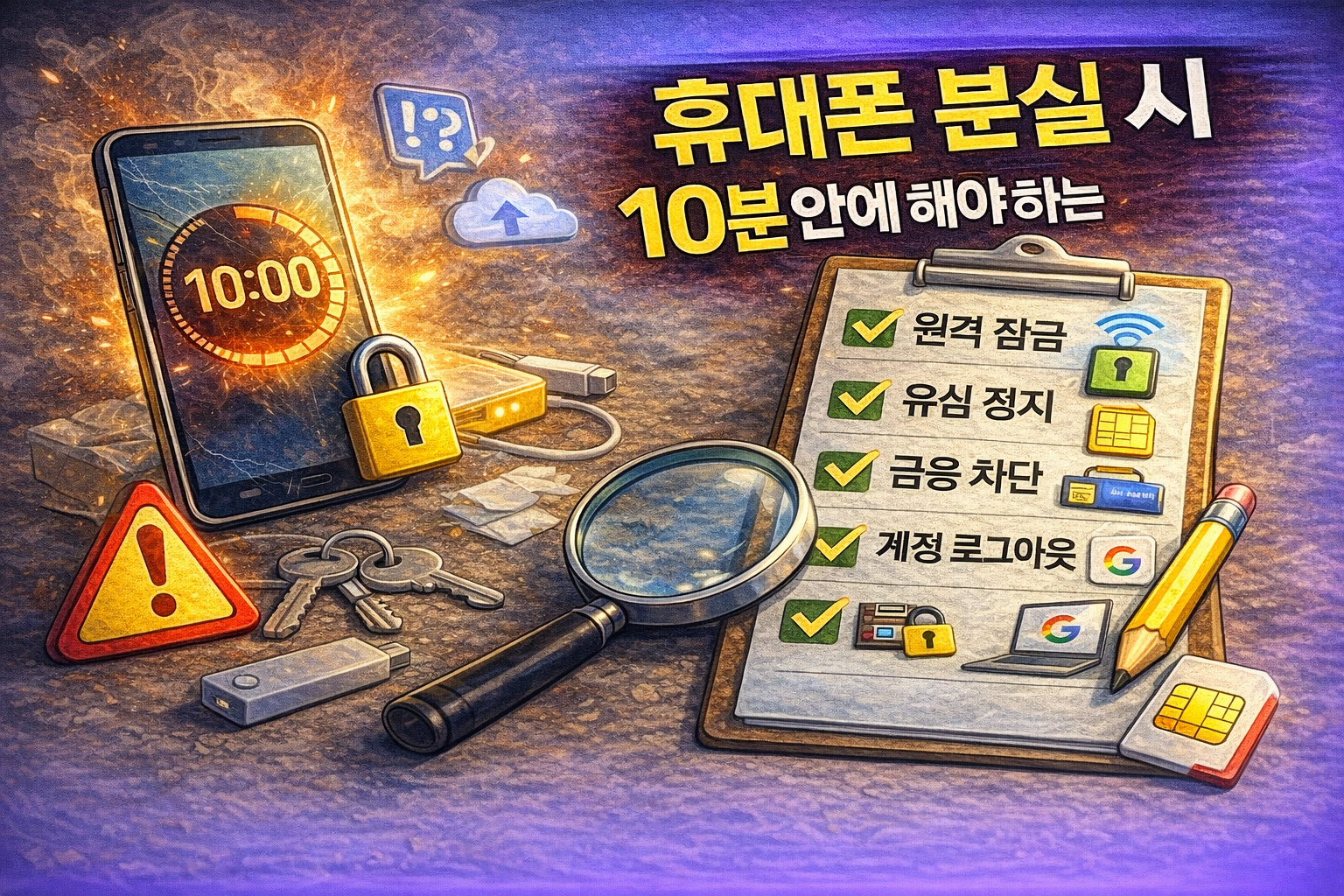 휴대폰 분실시 10분 해야하는 조치