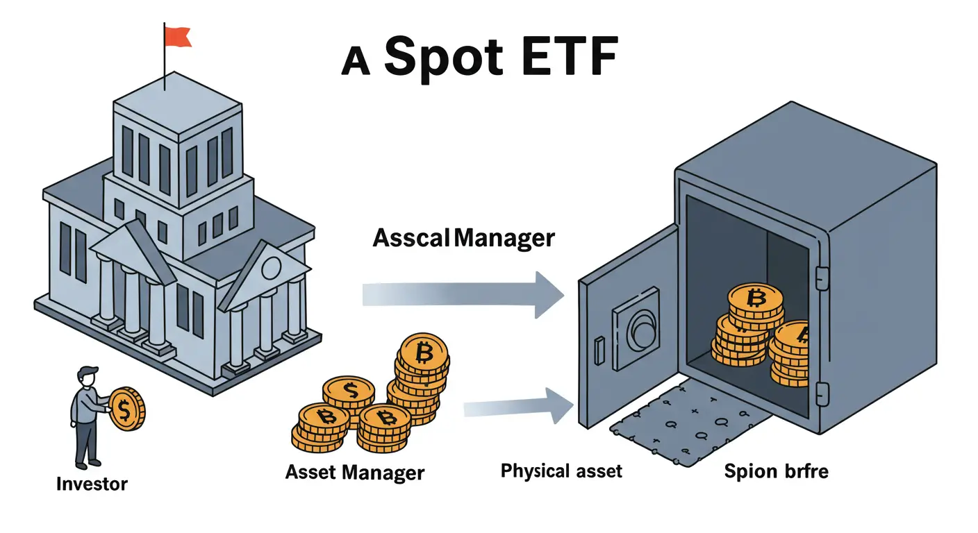 투자자를 대신해 자산운용사가 실제 비트코인을 구매하고 안전하게 보관하는 현물 ETF의 원리