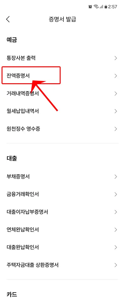 잔액증명서