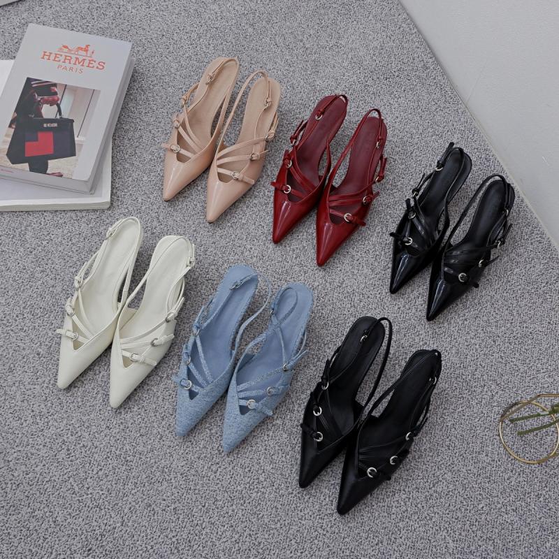 스틸레토 버클 스트랩 슬링백 구두