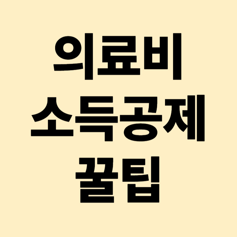 의료비 소득공제 꿀팁