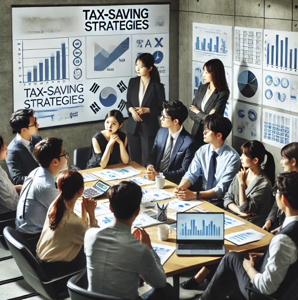 세무 전문가와 사람들이 상담을 진행하는 세무서의 모습